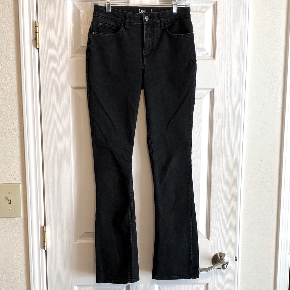 LEE Riders Stretch Midrise Bootcut Women’s 4 M black denim jeans